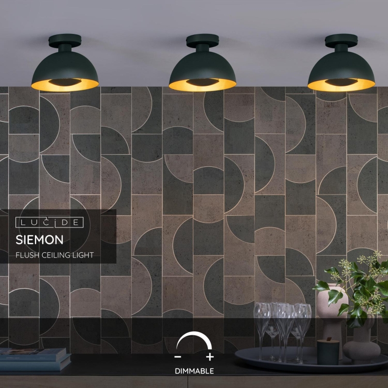 Lucide SIEMON - Zapustené stropné svietidlo - Ø 25 cm - 1xE27 - Zelené